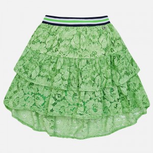 Fusta dantela volanase fata Mayoral 6904PV19VERDE